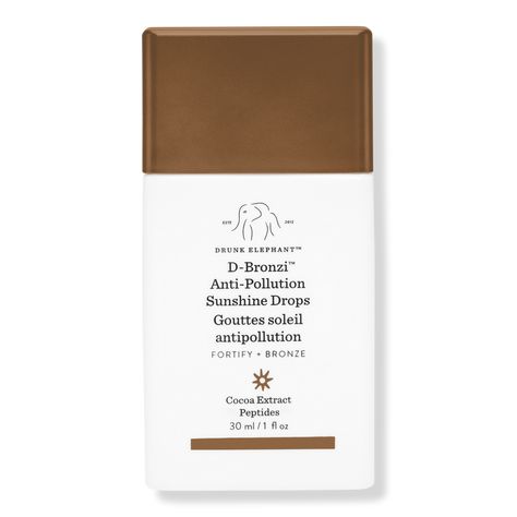 D-Bronzi Anti-Pollution Bronzing Drops with Peptides - Drunk Elephant | Ulta Beauty Drunkelephant Skincare, Ulta Haul, Bronzing Drops, Elephant Skin, Hydration Serum, Sephora Skin Care, Beauty Rituals, Chemical Sunscreen, Sensitive Skin Care