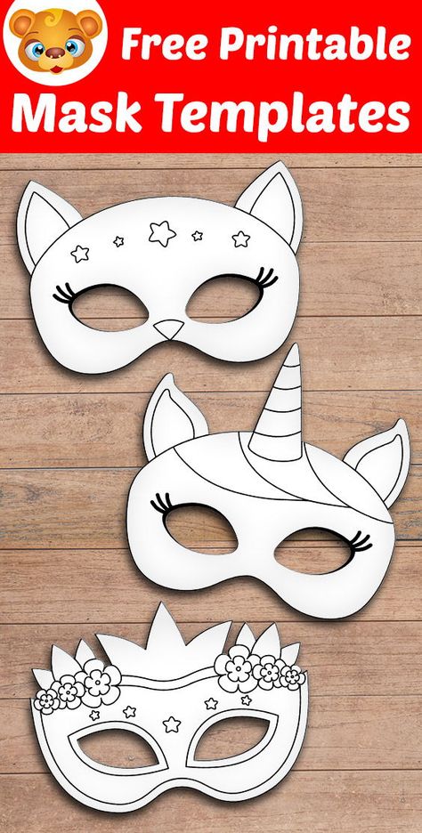 Kids Mask Template, Masks Template, Masquerade Mask Template, Animal Mask Templates, Mask Templates, Printable Animal Masks, Coloring Games For Kids, Mask Template Printable, Animal Masks For Kids