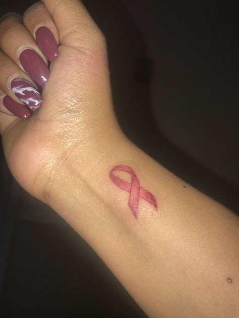 Pink Ribbon Tatto Pink Ribbon Tattoos With Flowers, Ribbon Tattoo Designs, Small Pink Ribbon Tattoo, Pink Ribbon Tattoos With Cross, Breastcancerawareness Tattoos, Watercolor Awareness Ribbon Tattoo, Pink Ribbon Tattoos Survivor, Pink Ribbon Tattoos, Tiny Tattoos For Women