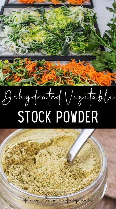 Onions or leeks, carrots, and celery are the base of this dehydrated vegetable stock powder, with a little nutritional yeast and salt. It makes a delicious liquid stock for soups and stews when added to water This homemade stock recipe uses whole vegetables. It’s also completely vegan and gluten-free. It’s all shredded finely and dried together. Shredding it, or chopping it first really helps to speed up the dehydrating process. Homemade Vegetable Stock, Homemade Stock, Carrots And Celery, Stock Recipes, Dehydrated Vegetables, Veggie Stock, Dinner Meal Prep, Dried Vegetables, Delicious Vegetables