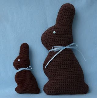 Mini Chocolate Bunny Crochet Chocolate, Pet Crochet, Chocolate Bunnies, Chocolate Easter Bunny, Crochet Idea, Hippity Hoppity, Crochet Easter, Easter Crochet Patterns, Chocolate Bunny