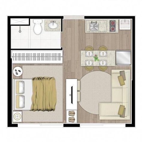 Studio Apartment Ideas Floor Plans, 30m2 Apartment Plan, Compact Studio Apartment, Studio Apartment Plan, Small Apartment Floor Plans, Small Apartment Plans, Studio Apartment Floor Plans, Studio Floor Plans, Apartment Floor