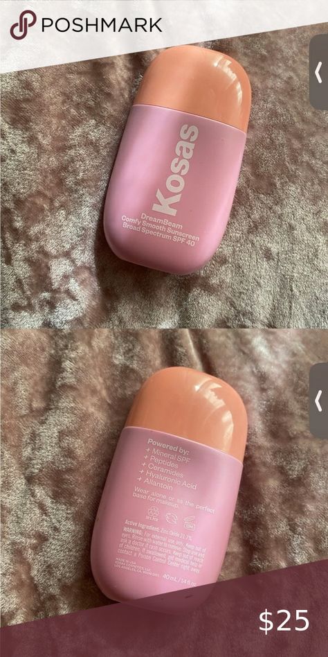 Kosas DreamBeam Sunscreen Kosas Dreambeam, Minimalistic Makeup, Makeup List, Makeup Product, Broad Spectrum Sunscreen, Sunscreen, Collage, Makeup, Closet