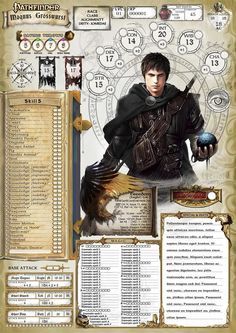 Pathfinder Character Sheet, Magic Equipment, Rpg Character Sheet, Dragon Character, Dnd Character Sheet, English Characters, Pathfinder Character, Dnd 5e Homebrew, Pathfinder Rpg