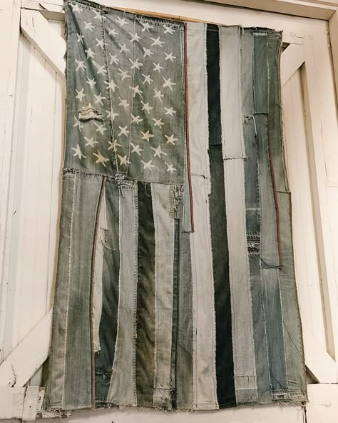 Textile Experimentation, Denim Art, Fashion Collage, Hard Working, American Pride, July 4, Vintage Denim, American Vintage, American Flag