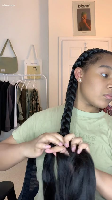 NURÉA | watch me do feed in dutch braids for the first time how did i do ? edges tutorial coming soon ! 🙉 - products - one pack of braiding hair… | Instagram Stitch Dutch Braids, How To Do Two Braids With Weave, French Braids For Black Women Tutorial, How To Do 2 Braids With Weave, Dutch Braids For Black Women, 2 Feed In Braids Tutorial, 2 Braids With Weave Tutorial, Two Braid Styles For Black Hair, Two Feed In Braids With Curly Ends