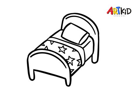 This picture belongs to one of our easy drawing and coloring videos on our YouTube channel. You will find the link to download the high quality outline picture in the description of the video. Bed Drawing Easy, Easy Outline Drawings, Colouring For Kids, Bed Drawing, Drawing And Colouring, Outline Pictures, Coloring Videos, Oil Pastel Drawings, Simple Bed