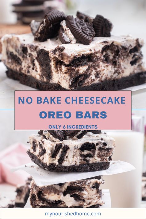 Oreo Dessert Bars, Oreo Cheesecake Bars No Bake, Easy Cheesecake Bars No Bake, Oreo Cheesecake No Bake Easy, Easy No Bake Desserts Simple, No Bake Cheesecake Oreo, Oreo Cheesecake No Bake, No Bake Cheesecake Bars, Cheesecake Bars Recipes Easy