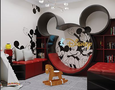 Check out new work on my @Behance profile: "mickey play room" http://be.net/gallery/109416559/mickey-play-room Mickey Playroom, Disney Interior, Mickey Mouse Preschool, Encanto House, Mickey Room, Mickey Mouse Room, Disney Themed Rooms, 0 Waste, Study Table Designs