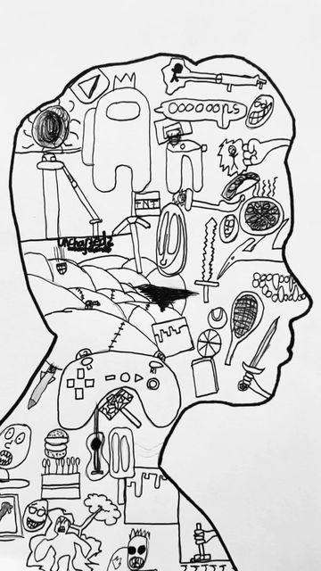 Selfportraits Illustration, Portrait Ideas Art, Abstract Self Portrait, Self Identity, Self Portrait Drawing, Creative Self Portraits, Art Psychology, Self Portrait Art, Teacher Projects