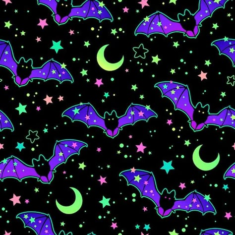 Bat Wallpaper, Kawaii Bat, Bat Pattern, Halloween Wallpaper Iphone, Patterned Vinyl, Pumpkin Print, Halloween Backgrounds, Stars At Night, Halloween Bats