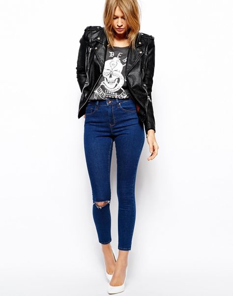 : Jean Trousers, Pencil Pant, Ankle Grazer Jeans, Hipster Looks, Jeans With Heels, Slim Denim, Girls High, Jeans Outfit, Waist Jeans