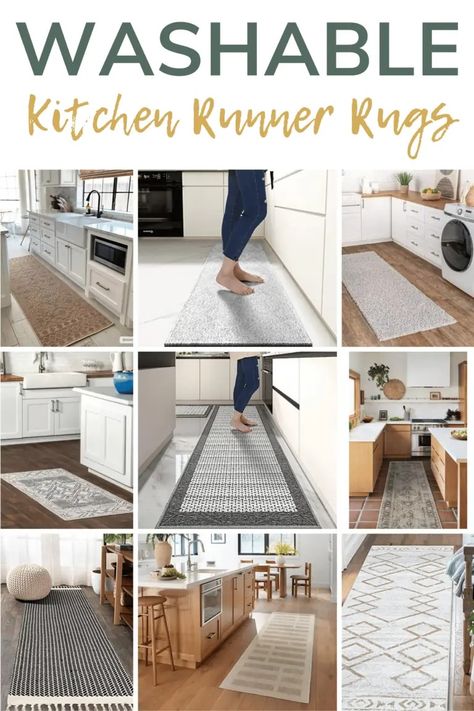 Revamp your kitchen with these 20 fabulous washable runner rugs! Practical and stylish, these rugs add a pop of personality while keeping your space clean. Explore the top picks for durable and easy-to-maintain kitchen rugs. Washable Kitchen Runner, Small Kitchen Rug, Open Shelving Kitchen, Farmhouse Kitchen Rugs, Kitchen Runner Rugs, Kitchen Rugs Ideas, Kitchens White, Shelving Kitchen, Kitchen Rugs Washable