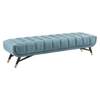 Modway Adept Upholstered Velvet Bench | Hayneedle Living Room Bench Seating, Modern Bench Seat, Mid Century Modern Bench, Accent Bench, Velvet Bench, Tufted Bench, Living Room Lounge, Living Room Bench, Living Room Windows