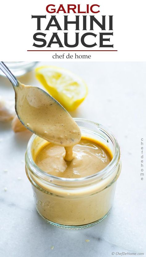 Lemon Garlic Tahini Sauce, Recipes With Tahini Paste, Garlic Tahini Sauce Recipe, Recipes With Tahini, Garlic Tahini Sauce, Hummus Sauce, Recipes Dips, Tahini Sauce Recipe, Vegan Dips