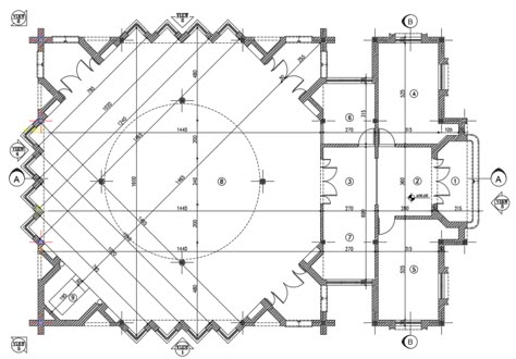 Elevation drawing of the mosque in dwg file - Cadbull Islamic Plans Architecture, Masjid Layout Plan, Masjid Plan Design, Mosque Design Islamic Architecture Plan, Mosque Plan Design, Mosque Plan Architecture, Masjid Plan, Mosque Floor Plan, Mosque Concept