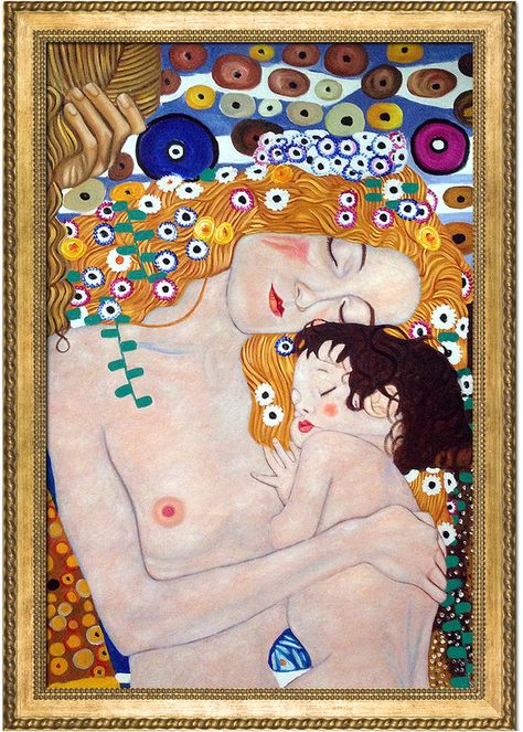 Overstock Art Le Tre Eta Della Donna (Mother and Child) by Gustav Klimt (Canvas) Cuadros Diy, Kids Canvas Art, Klimt Paintings, Klimt Art, Cheap Art, Oil Painting Reproductions, Painting Reproductions, Hand Painting Art, Gustav Klimt