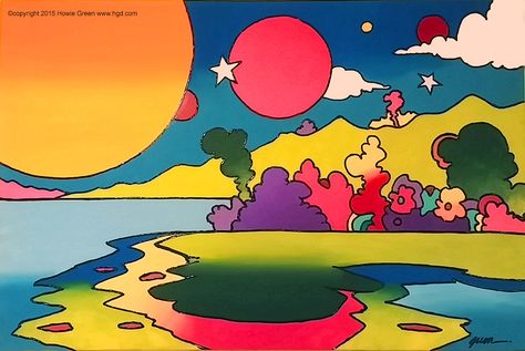 Pop Art Landscape, Art Pictures Ideas, Peter Max Art, Retro Graphic Design, Trippy Painting, Posca Art, Pop Art Painting, Iphone Wallpaper Vintage, Trippy Art