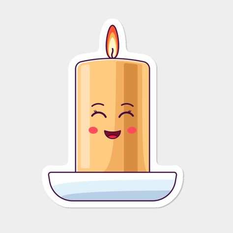 Cartoon Kawaii Burning Wax Candle With Smiling Eyes Sticker By DmitryMayer Design By Humans Witch Things, Winking Face, Smiling Eyes, Cartoon Kawaii, Diy Diwali Decorations, Diwali Diy, Eye Stickers, Face Stickers, Diwali Decorations