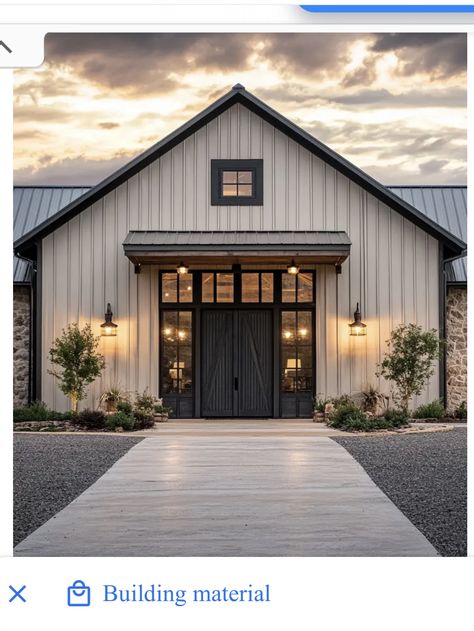 Barndominium Interior Design Ideas, Modern Rustic Barndominium, Modern Barndominium Ideas Exterior, Barndominium Colors Exterior, Farmhouse Barndominium Interior, Barndominium Interior Open Floor, Black Barndominium Exterior, Shouse Barndominium, Inside Barndominium