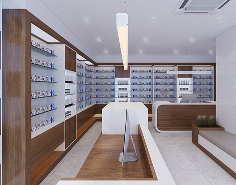 Display Counter Design, Pharmacy Decoration, Stationery Store Design, Mobile Shop Design, Pharmacy Decor, Store Shelves Design, Medical Office Design, Grocery Store Design, Retail Store Interior Design