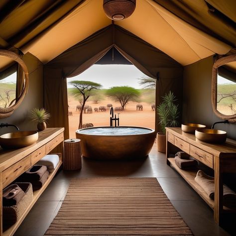 Glamping Bathroom, Lodge Ideas, Veranda Magazine, Tent Living, Glamping Resorts, Okavango Delta, Cabin Tent, Safari Tent, Luxury Safari