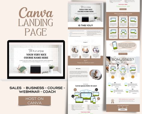 Website Course, Sales Page Template, Sales Template, List Website, Style Web, Canva Website, Landing Page Template, Sales Page, Accounting And Finance