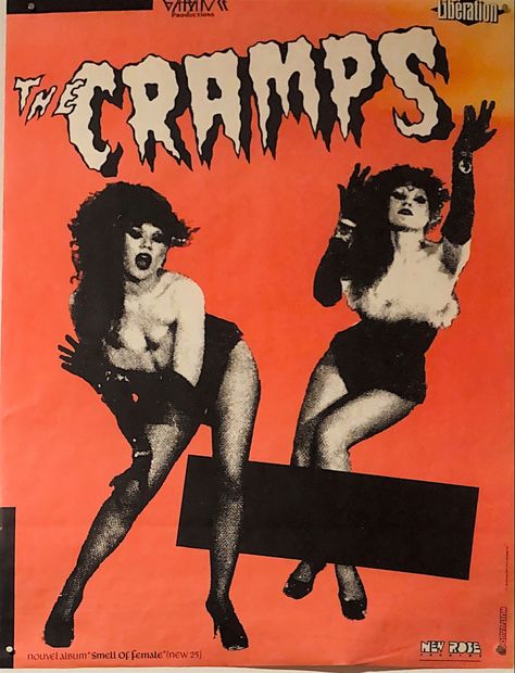 The Cramps Album Covers, The Cramps Wallpaper, Vintage Punk Poster, Vintage Rave Posters, Punk Posters 70s, The Cramps Poster, 70s Poster Design, New Wave Aesthetic, Paramore Poster