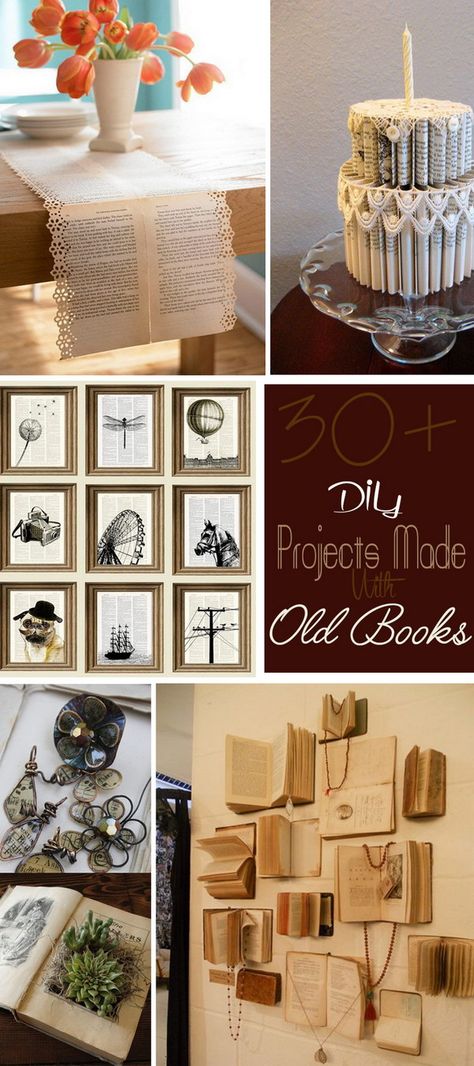 DIY Projects Made With Old Books! Diy Old Books, Book Page Wreath, Old Book Crafts, Recycled Books, Book Page Crafts, Upcycle Books, Folded Book Art, Old Book Pages, Book Folding