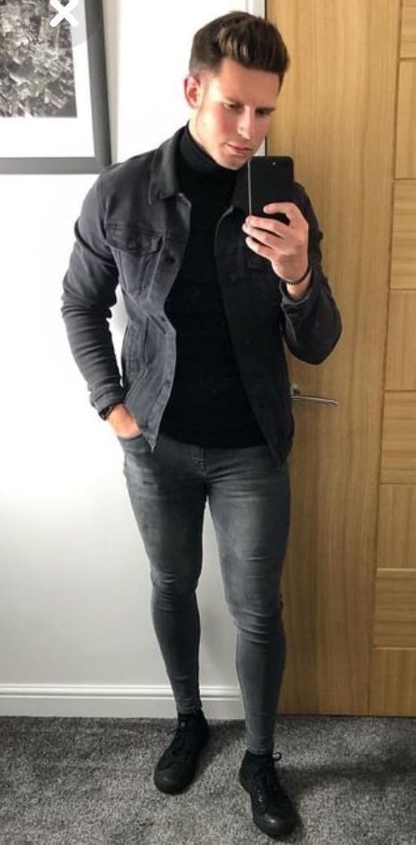 Light Color Jeans, Spray On Jeans, Jeans Outfit Men, Guy Style, Outfits Jeans, Black Jeans Outfit, Outfits Hombre, Casual Long Sleeve Shirts, Mens Fashion Streetwear