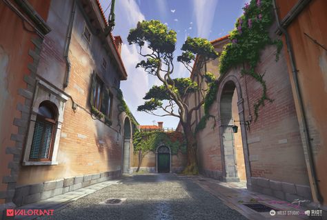 ArtStation - VALORANT_ASCENT4, Pengzhen Zhang Valorant Concept Art, Valorant Environment, Valorant Background, Environment Painting, Art Album, Riot Games, Visual Development, Cool Cartoons, Anime Background