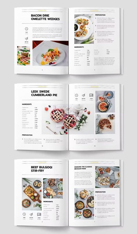 Recipe Book Template InDesign INDD & IDML Drink Magazine Layout, Magazine Recipe Layout, Recipe Book Layout Design, Recipe Book Design Templates, Recipe Design Layout, Recipe Page Design, Cooking Book Design, Recipe Book Layout, Cookbook Design Layout