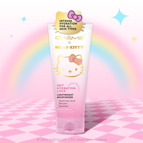 Hello Kitty Moisturizer, Creme X Hello Kitty, Creme Hello Kitty, Sanrio Skincare, Kawaii Skincare, Hello Kitty Skincare, Dream Products, Kitty Makeup, The Creme Shop