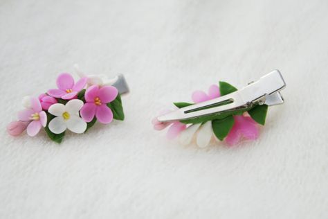 Pink hair flower - hair accessories - flower hair clip - lilac hair flower - lilac hair clip - Floral hair clip - Polymer clay flower Fimo Hair Accessories, Polymer Clay Hair Clips Diy, Clay Hair Accessories, Polymer Clay Hair Accessories, Clay Hair Pins Diy, Polymer Clay Hairclip, Clay Hair Clips, Polymer Clay Hair Clips, Polymer Clay Barrettes