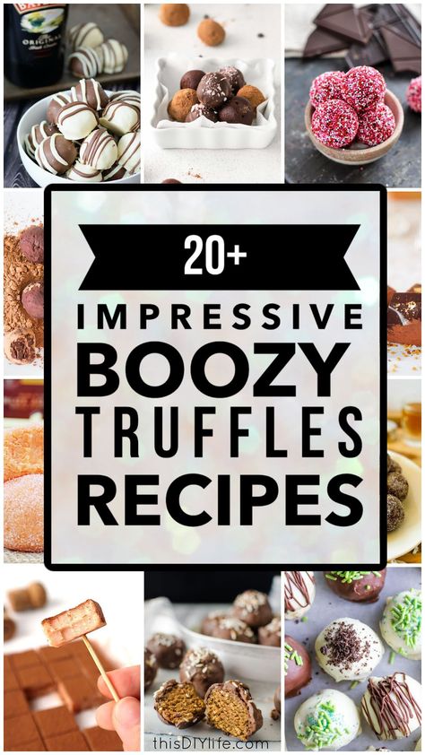 Delight your guests this holiday season with these easy and delicious boozy truffle recipes! Our collection of boozy truffle recipes are simple to make yet incredibly impressive. Learn how to make boozy truffles and wow your friends and family at your next party. These boozy chocolate truffles recipes include whiskey chocolate truffles, boozy peppermint truffles, liqueur truffles (like Kahlua truffles, Grand Marnier truffles) and even truffles made with wine or champagne! Boozy Christmas Truffles, Brandy Truffles Recipe, Boozy Truffles Recipe, Whiskey Chocolate Truffles, Alcoholic Truffles Recipe, Alcoholic Chocolate Truffles, Whiskey Truffles Recipe, Pina Colada Truffles, Rum Chocolate Truffles