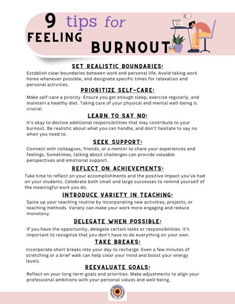 Teacher Burnout Self Care, Burnout Worksheet, Teacher Burnout, Tips For Teachers, Compassion Fatigue, Staff Appreciation Gifts, Mental Health Activities, Teaching Third Grade, Teacher Support