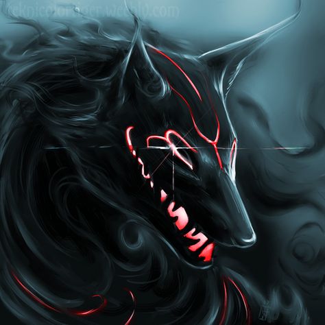 i am the dark eliment Shadow Creatures, Demon Dog, Demon Wolf, Shadow Wolf, Fantasy Wolf, Mythical Animal, Fantasy Beasts, Demon Art, Anime Wolf