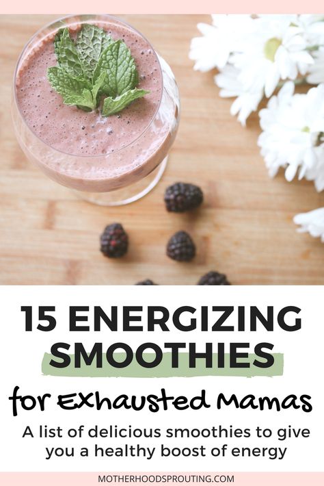 Try these 15 healthy smoothie recipes if you are a mom who needs an energy boost! #smoothierecipe #smoothies #momlife #healthyrecipe Healthy Energy Smoothies, Smoothies During Pregnancy, Energizing Smoothies Recipes, Energy Smoothie Recipes, Energy Boosting Smoothies, Energy Boosting Foods, Energizing Smoothies, Green Shakes, Energy Smoothies