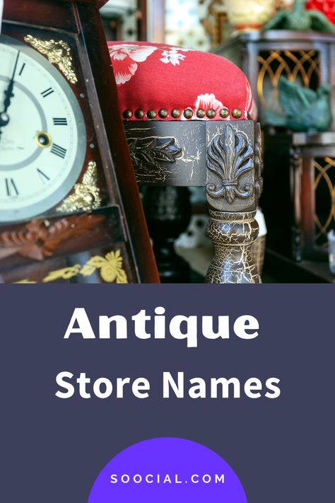 Antique Booth Name Ideas, Vintage Store Names Ideas, Vintage Business Name Ideas, Vintage Names Business, Vintage Store Names, Vintage Branding Design, Online Store Web Design, New Business Names, Store Names Ideas