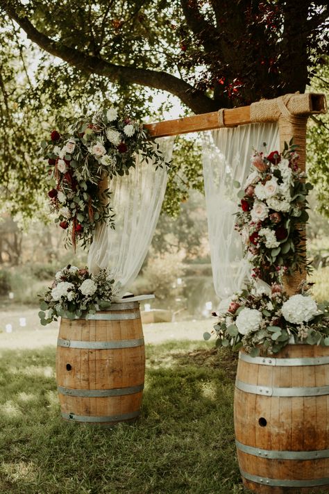 PACKAGES | rustiquedecor Wine Barrel Wedding Ceremony, Wooden Wedding Arch, Wood Wedding Arches, Arch Arbor, Wine Barrel Wedding, Wooden Wedding Arches, Barrel Wedding, Sedona Wedding, Wooden Arch