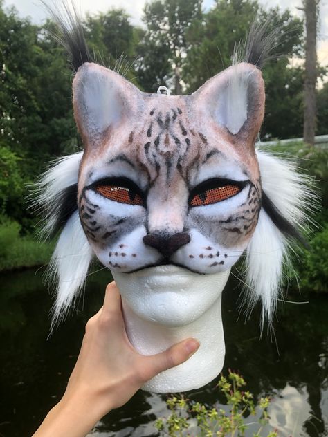 Therian Lynx Mask Ideas, Lynx Therian Mask, Lynx Drawing, Lynx Mask, Lynx Therian, Therian Mask Ideas, Paper Mask Diy, Cat Mask Diy, Therian Gear