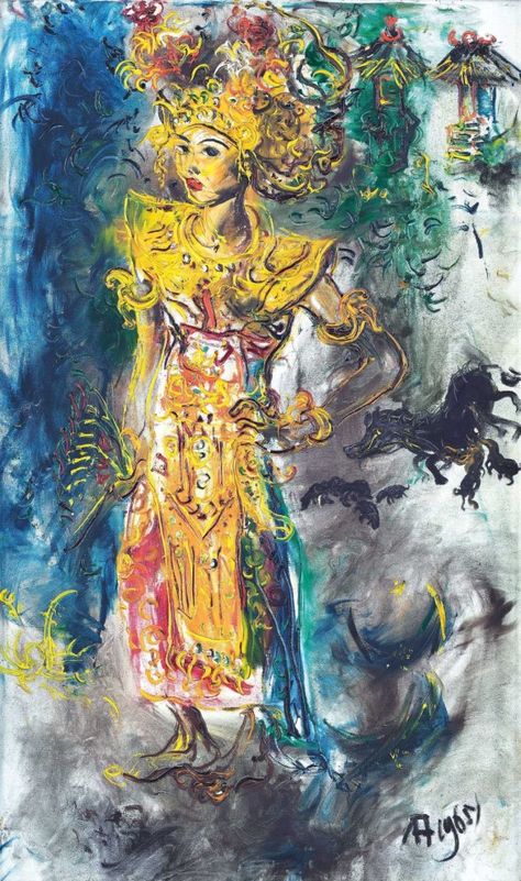 weepingwidar: Affandi (Indonesian 19071990) - Penari Bali (Balinese Dancer 1965) | THE FUTURE IS NOW | #2GETHER | #love #beautiful #digitalart #photography #happy #people #history #u2dy #art #life #visuals #design #illustrations #follow #f4f #united #social #growth #positivity #mindset | INSPIRED BY THE TRAITS OF HUMANITY | Bali Painting, Positivity Mindset, Dancer Painting, Indonesian Art, Dancers Art, Design Illustrations, The Future Is Now, Encaustic Art, Eclectic Art