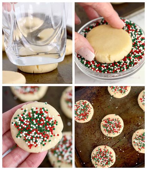 how to decorate sugar cookies with sprinkles Sugar Cookies With Sprinkles Inside, Drop Sugar Cookies With Sprinkles, Sugar Cookie Sprinkles, Sugar Cookies With Sprinkles On Top, Christmas Sugar Cookies With Sprinkles, Sprinkle Sugar Cookie Recipe, How To Decorate Sugar Cookies, Cookies With Sprinkles On Top, Butter Sprinkle Cookies