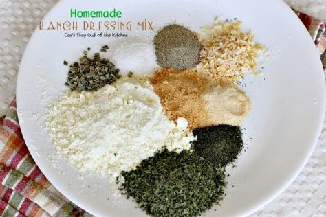 Homemade Ranch Dressing Mix – Can't Stay Out of the Kitchen Homemade Spicy Ranch, Ranch Seasoning Mix Recipes, Healthy Homemade Ranch, Breadcrumbs Recipe, Homemade Ranch Dressing Mix, Healthy Ranch Dressing, Dry Buttermilk, Spicy Ranch, Homemade Ranch Seasoning