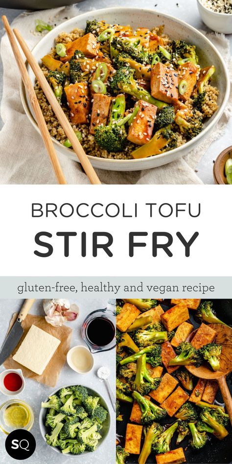 Make a quick, healthy vegan broccoli tofu stir fry recipe with quinoa and a simple, flavorful spicy soy sauce for a naturally gluten-free weeknight dinner.Quick and easy mealSpeedy and healthy is the name of the game for us! Broccoli Tofu Stir Fry | Lunch or Dinner Idea | Vegan & Gluten-Free Recipe | Simply Quinoa Brócoli Recipes, Tofu Broccoli Stir Fry, Tofu Stir Fry Recipe, Recipe With Quinoa, Spicy Soy Sauce, Tofu Dinner Recipes, Tofu And Broccoli, Quinoa Tofu, Broccoli Recipes Healthy