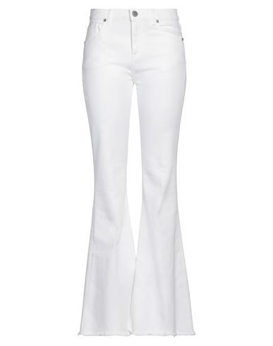 Denim Brand logo Metal applications Solid color Colored wash Mid rise Belt loops Flared cut Regular fit Zipper closure 1 button Five pockets Stretch Flare & wide-leg White Flare Pants, White Flared Jeans, Denim Branding, Jeans White, Flare Pants, Denim Pants, Flare Jeans, White Jeans, Brand Logo