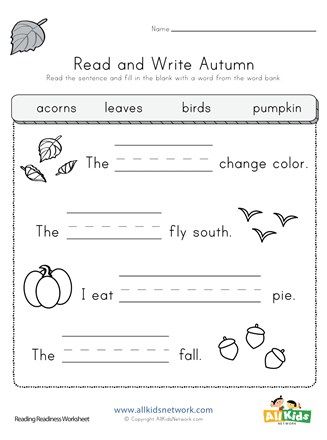 All About Fall Kindergarten, 1st Grade Thanksgiving Worksheets, Fall Homeschool Activities Kindergarten, 1st Grade Fall Worksheets, Fall School Worksheets, Fall Handwriting Activities, Fall Writing Activities 2nd Grade, Fall Worksheets For 2nd Grade, Read And Write Worksheets