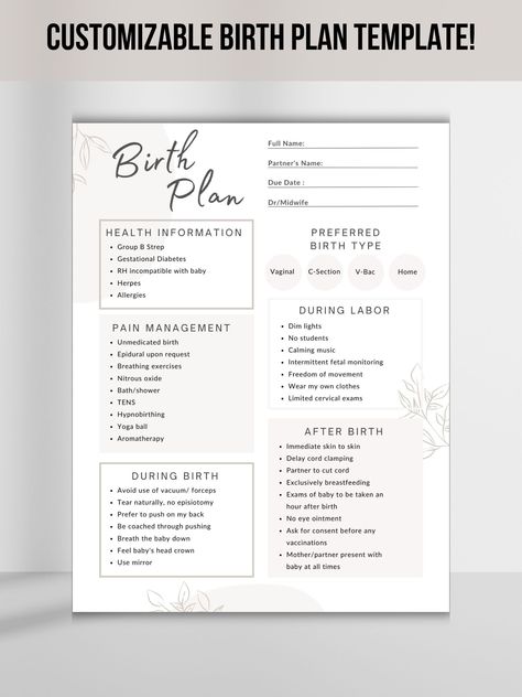 Antenatal Care, Birth Plan Checklist, Labor Positions, Unmedicated Birth, Birth Plan Template, Plan Checklist, Gifts For Pregnant Women, Boy Gifts, Baby Planning