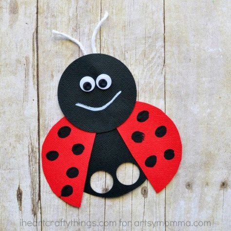 Lady bug craft ideas for kids, kindergarten, preschoolers, and adults. Ladybug crafts using paper plates, egg cartons, bottle caps, rocks. Fun, easy craft activities for kids, making ladybug insects. Lady Bug Painted Rocks, Ladybug Girl, Ladybug Rocks, Ladybug Crafts, Bug Crafts, Washi Tape Crafts, Paper Puppets, Puppet Crafts, Summer Crafts For Kids