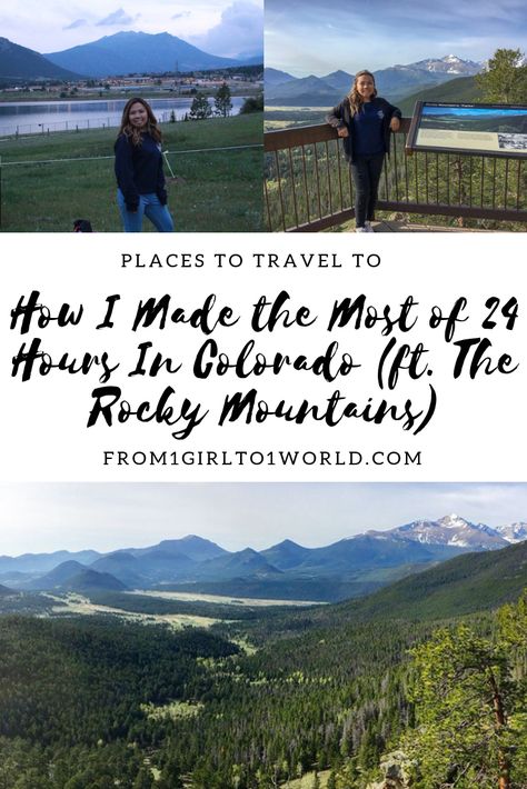 Discover what my first solo trip was like when I traveled to Colorado in just 24 hours and what it's like visiting Rocky Mountain National Park for your first time! | How I Made the Most of 24 Hours in Colorado (ft. Rocky Mountain National Park) on from1girlto1world.com Outdoor Blog, Estes Park Colorado, Solo Trip, Places To Explore, Estes Park, Rocky Mountain National, Rocky Mountain National Park, First Girl, Hidden Gem